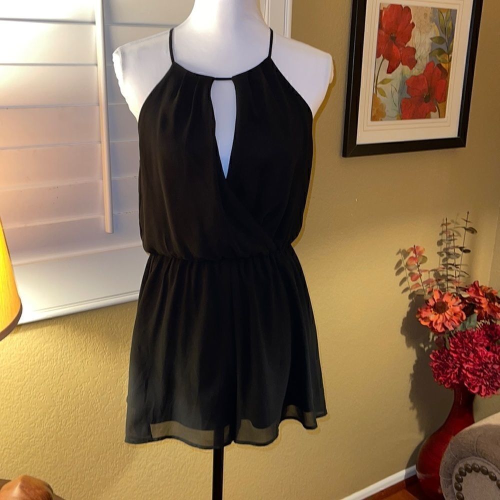 Lush Woven Black Romper, SZ M